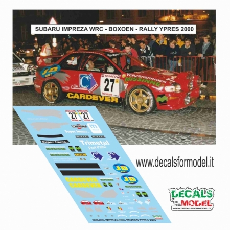 DECALS 1:43 - SUBARU IMPREZA WRC - BOXOEN - RALLY YPRES 2000