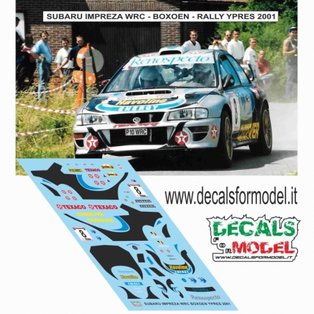 DECALS 1:43 - SUBARU IMPREZA WRC - BOXOEN - RALLY YPRES 2001