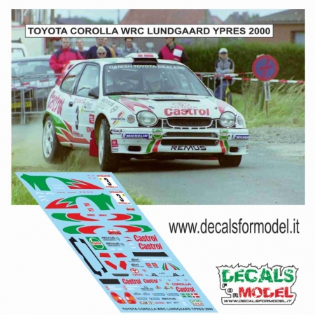 DECALS 1:43 TOYOTA COROLLA WRC - LUNDGAARD - RALLY YPRES 2000
