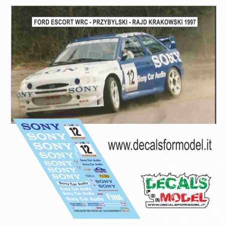 DECALS 1:43 - FORD ESCORT WRC - PRZYBYLSKY - RAJD KRAKOWSKY 1997 