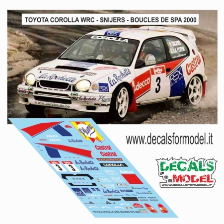 DECALS 1/43 - TOYOTA COROLLA WRC - SNIJERS - BOUCLES DE SPA 2000