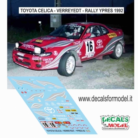DECALS 1:43 - TOYOTA CELICA ST185 - VERREYDT - RALLY YPRES 1992