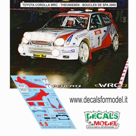 DECALS 1:43 - TOYOTA COROLLA WRC - THEUNISSEN - RALLY BOUCLES DE SPA 2000