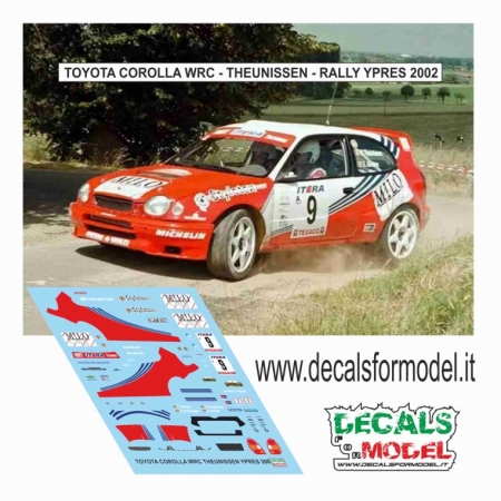 DECALS 1/43 - TOYOTA COROLLA WRC - THEUNISSEN - RALLY YPRES 2002