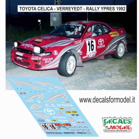 DECALS 1:24 - TOYOTA CELICA ST185 - VERREYDT - RALLY YPRES 1992