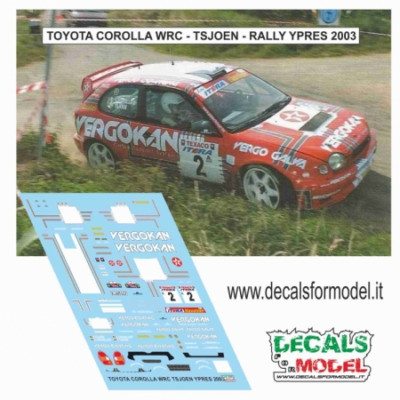 DECALS 1:24 - TOYOTA COROLLA WRC - TSJOEN - RALLY YPRES 2003