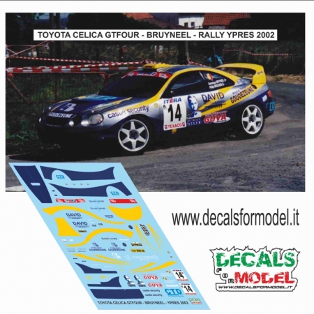 DECALS 1:43 TOYOTA CELICA GT FOUR - BRUYNEEL - RALLY YPRES 2002