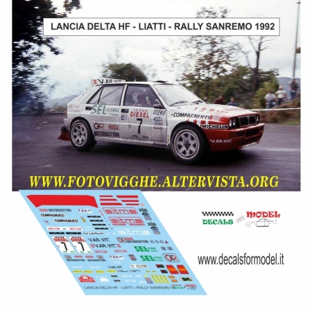 1:64 DECAL - LANCIA DELTA HF - LIATTI - RALLY SANREMO 1992