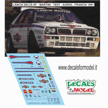 1:64 DECAL LANCIA DELTA HF - MARTINI - AURIOL - TEST FRANCIA 1991