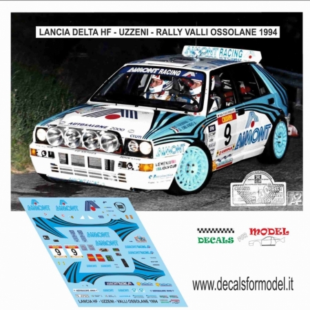 1.64 DECALS LANCIA DELTA HF - UZZENI - RALLY VALLI OSSOLANE 1994