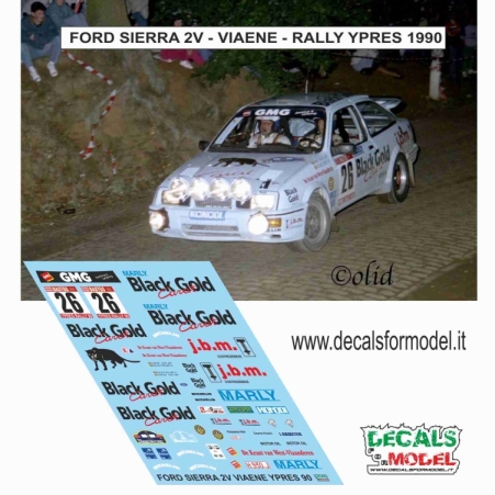 DECALS 1:43 - FORD SIERRA 2V - VIAENE - RALLY YPRES 1990