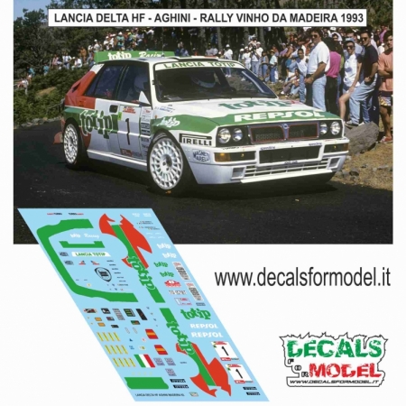 1:43 DECALS LANCIA DELTA HF - AGHINI - RALLY VIHNO DA MADEIRA 1993
