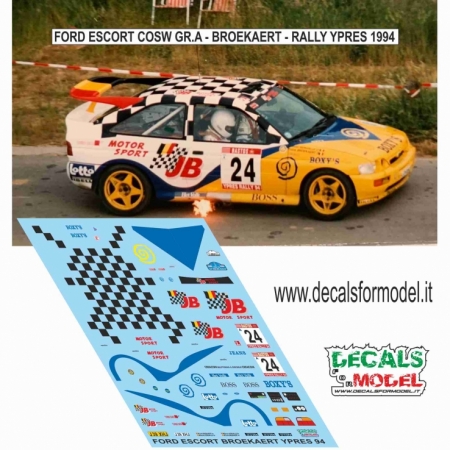 DECALS 1:24 - FORD ESCORT - BROEKAERT - RALLY YPRES 1994
