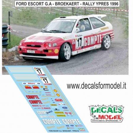 DECALS 1:24 - FORD ESCORT COSW - BROEKAERT - RALLY YPRES 1996