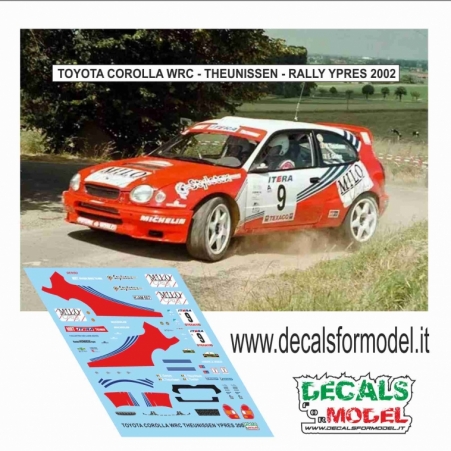 DECALS 1:24 - TOYOTA COROLLA WRC - THEUNISSEN - RALLY YPRES 2002